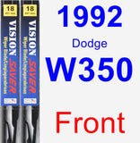 Front Wiper Blade Pack for 1992 Dodge W350 - Vision Saver