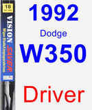 Driver Wiper Blade for 1992 Dodge W350 - Vision Saver