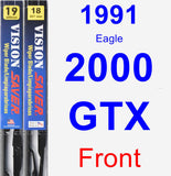 Front Wiper Blade Pack for 1991 Eagle 2000 GTX - Vision Saver