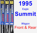 Front & Rear Wiper Blade Pack for 1995 Eagle Summit - Vision Saver