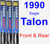 Front & Rear Wiper Blade Pack for 1990 Eagle Talon - Vision Saver