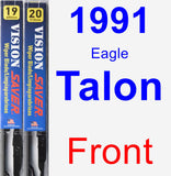 Front Wiper Blade Pack for 1991 Eagle Talon - Vision Saver