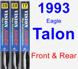 Front & Rear Wiper Blade Pack for 1993 Eagle Talon - Vision Saver