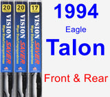 Front & Rear Wiper Blade Pack for 1994 Eagle Talon - Vision Saver