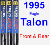 Front & Rear Wiper Blade Pack for 1995 Eagle Talon - Vision Saver