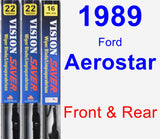 Front & Rear Wiper Blade Pack for 1989 Ford Aerostar - Vision Saver