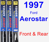 Front & Rear Wiper Blade Pack for 1997 Ford Aerostar - Vision Saver