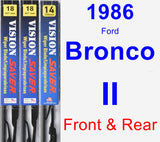 Front & Rear Wiper Blade Pack for 1986 Ford Bronco II - Vision Saver