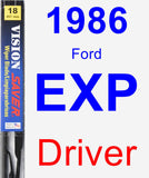 Driver Wiper Blade for 1986 Ford EXP - Vision Saver