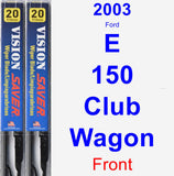 Front Wiper Blade Pack for 2003 Ford E-150 Club Wagon - Vision Saver