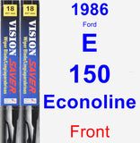 Front Wiper Blade Pack for 1986 Ford E-150 Econoline - Vision Saver