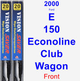 Front Wiper Blade Pack for 2000 Ford E-150 Econoline Club Wagon - Vision Saver