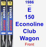 Front Wiper Blade Pack for 1986 Ford E-150 Econoline Club Wagon - Vision Saver