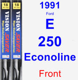 Front Wiper Blade Pack for 1991 Ford E-250 Econoline - Vision Saver