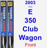 Front Wiper Blade Pack for 2003 Ford E-350 Club Wagon - Vision Saver