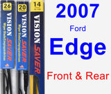 Front & Rear Wiper Blade Pack for 2007 Ford Edge - Vision Saver