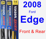 Front & Rear Wiper Blade Pack for 2008 Ford Edge - Vision Saver