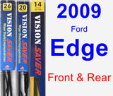 Front & Rear Wiper Blade Pack for 2009 Ford Edge - Vision Saver