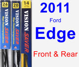 Front & Rear Wiper Blade Pack for 2011 Ford Edge - Vision Saver