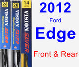 Front & Rear Wiper Blade Pack for 2012 Ford Edge - Vision Saver