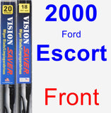 Front Wiper Blade Pack for 2000 Ford Escort - Vision Saver