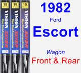 Front & Rear Wiper Blade Pack for 1982 Ford Escort - Vision Saver