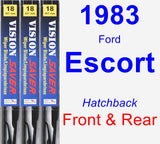 Front & Rear Wiper Blade Pack for 1983 Ford Escort - Vision Saver