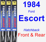 Front & Rear Wiper Blade Pack for 1984 Ford Escort - Vision Saver