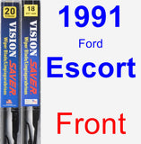 Front Wiper Blade Pack for 1991 Ford Escort - Vision Saver