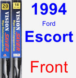 Front Wiper Blade Pack for 1994 Ford Escort - Vision Saver