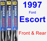 Front & Rear Wiper Blade Pack for 1997 Ford Escort - Vision Saver