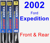 Front & Rear Wiper Blade Pack for 2002 Ford Expedition - Vision Saver