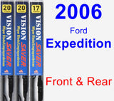 Front & Rear Wiper Blade Pack for 2006 Ford Expedition - Vision Saver