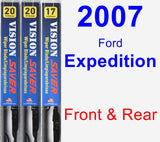 Front & Rear Wiper Blade Pack for 2007 Ford Expedition - Vision Saver