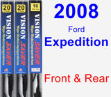 Front & Rear Wiper Blade Pack for 2008 Ford Expedition - Vision Saver