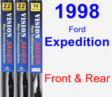 Front & Rear Wiper Blade Pack for 1998 Ford Expedition - Vision Saver