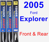 Front & Rear Wiper Blade Pack for 2005 Ford Explorer - Vision Saver