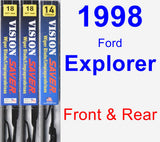 Front & Rear Wiper Blade Pack for 1998 Ford Explorer - Vision Saver