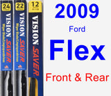 Front & Rear Wiper Blade Pack for 2009 Ford Flex - Vision Saver