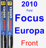 Front Wiper Blade Pack for 2010 Ford Focus Europa - Vision Saver