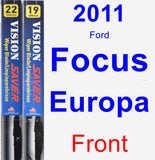 Front Wiper Blade Pack for 2011 Ford Focus Europa - Vision Saver