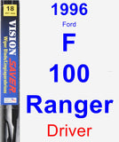 Driver Wiper Blade for 1996 Ford F-100 Ranger - Vision Saver