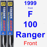 Front Wiper Blade Pack for 1999 Ford F-100 Ranger - Vision Saver