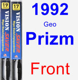 Front Wiper Blade Pack for 1992 Geo Prizm - Vision Saver