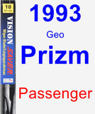 Passenger Wiper Blade for 1993 Geo Prizm - Vision Saver