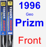 Front Wiper Blade Pack for 1996 Geo Prizm - Vision Saver