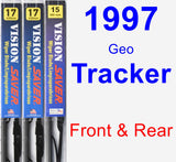 Front & Rear Wiper Blade Pack for 1997 Geo Tracker - Vision Saver