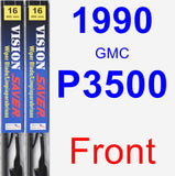 Front Wiper Blade Pack for 1990 GMC P3500 - Vision Saver