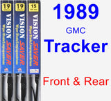 Front & Rear Wiper Blade Pack for 1989 GMC Tracker - Vision Saver