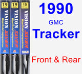 Front & Rear Wiper Blade Pack for 1990 GMC Tracker - Vision Saver